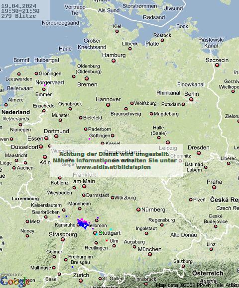 Lightning Germany 19:30 UTC Fri 19 Apr