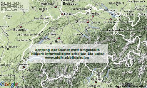 Lightning Switzerland 22:30 UTC Tue 23 Apr