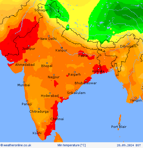 Min temperature Forecast maps